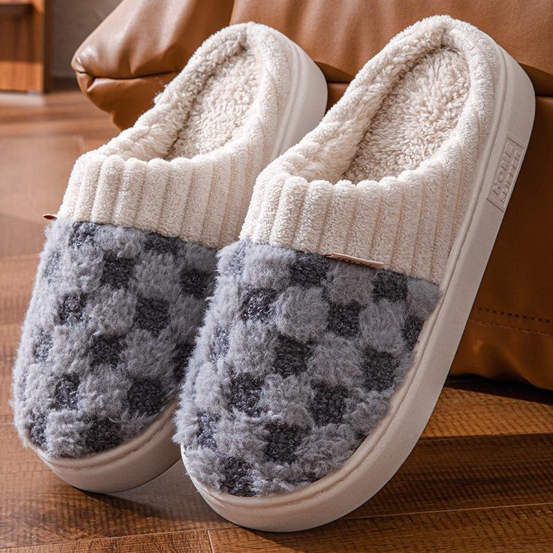 Women's Non-Slip Plush Cotton Slippers for All Seasons