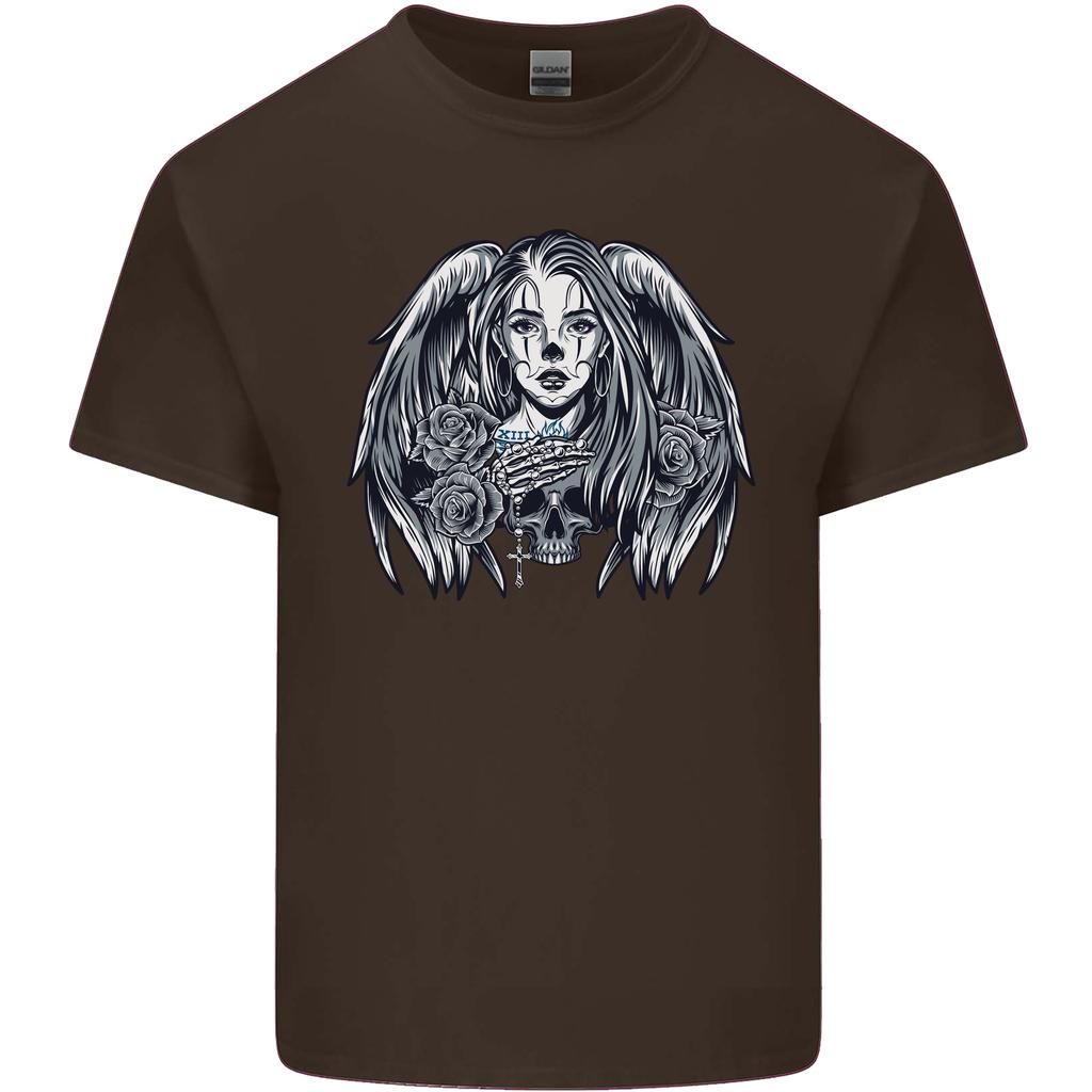 Heaven Hell Angel Skull Day Of The Dead Unisexs Light Cotton Tshirt
