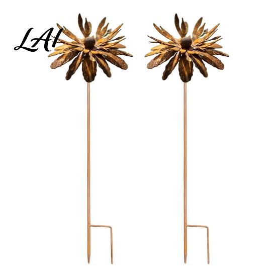 Metall-Blumenstab für den Außenbereich Vintage Rostige Kornblume Erdspieß 24 Zoll Künstlerische Drahtkunst Wetterbeständige Gartendekoration Dekoration Rustikale Skulpturen
