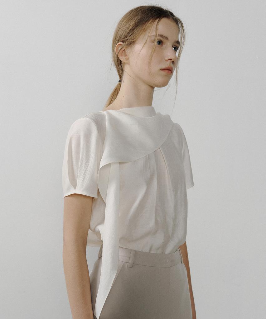OCTETTE Mousse Wrinkle Blouse_Cream