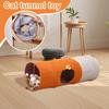 Foldable Cat Tunnel Toy with Ball Self-entertainment Cat Tent Interactive Cat Tunnel Scratch-Resistant for Training