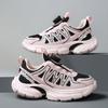 Girls 2025 Spring Mesh Sneakers New Children's Running Shoes Outdoor Non-slip Wear-resistant Rotating Button Shoes