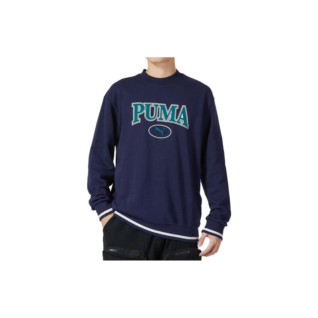 Puma Letter Print Casual Pullover Sweatshirt Men Sweatshirt Navy-Blue 678422-06