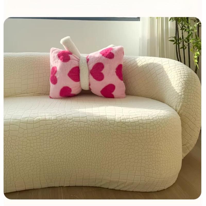 Sleek Slipcover for Curved Sofa Textured Stretch Couch Cover Modern Cloud Sectional Sofa Protector Furniture Protective Cover
