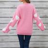 Suéter de Punto de Fondo de Moda Casual para Mujer con Cuello Redondo y Corazón