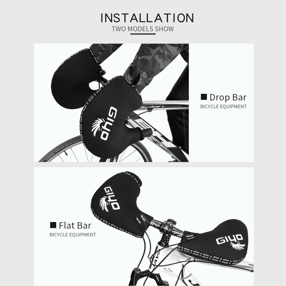 Bicycle Handlebar Gloves Windproof Motorbike Mittens Cold-Proof Handlebar Hand Warmers with Reflective Strap for Cycling Riding