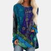 Women's round Neck Printed Loose Long Sleeves T-shirt