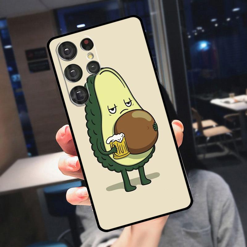 Cute Avocado Fruits Cover For Samsung Galaxy S24 Ultra S25 S22 S23 Plus S20 S21 FE S9 S10 S23 FE Phone Case
