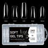 5 In 1 Boxed False Nail Tips Soft Gel Full Cover Semi-matte Capsules Almond French Coffin Fake Nails Extension Press On Nails