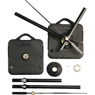Battery Operated Clock Mechanism - Black Hands. RoHS Certified. Can Be Mounted On 3mm Plate. Max. Requires 1 AA Battery