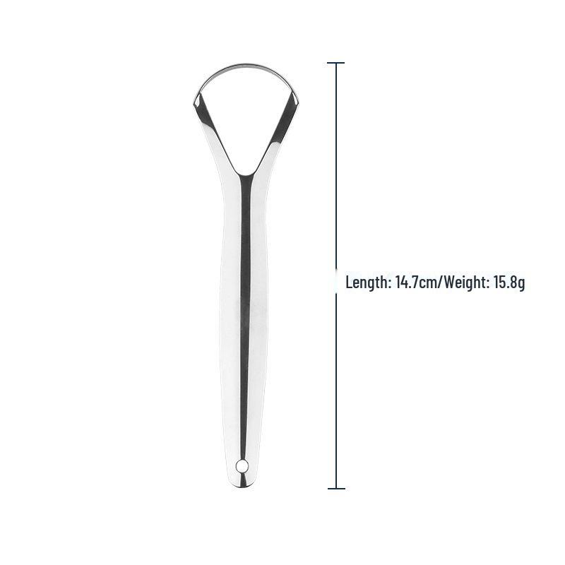 Stainless Steel Tongue Scraper - Bad Breath Removal Tool & Tongue Cleaner
