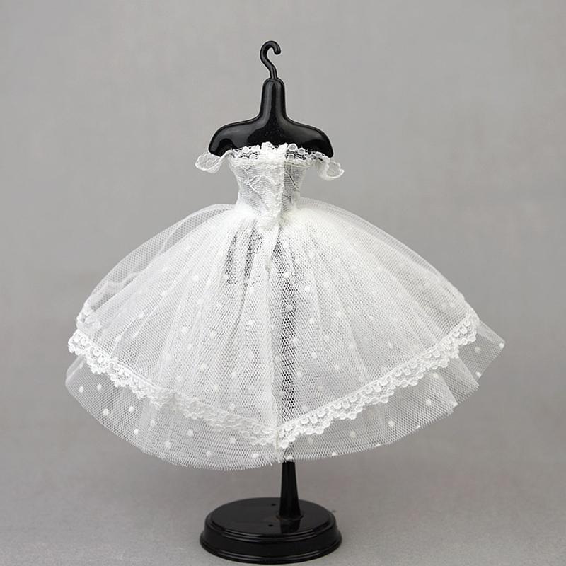 Mini Black Princess Doll Dress Wedding Dress Fluffy Skirt Multilayer Lace Tutu Dotted Doll Dress For Dolls Party Dress Clothes