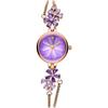 Time100 Women's Quartz Bracelet Watch Purple with Crystal Band, Waterproof, Multifaceted Glass, Gift Box