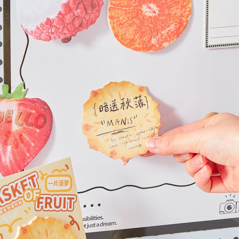 30 Pcs Cute Creative Food Material Sticky Notes Simulate Vegetable Fruits Mini Notes Message Notepad Diy Elf-Stick Memo Pads