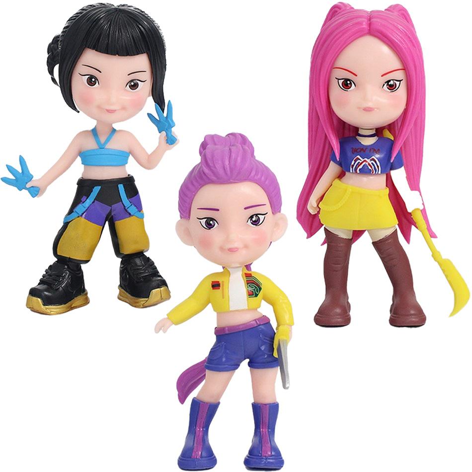 15.5cm Kpop Demon Hunters Anime Kpop Girl Group Cartoon Rumi Zoey Mira Action Figures PVC Figurines Model Doll Girls Toys Gifts