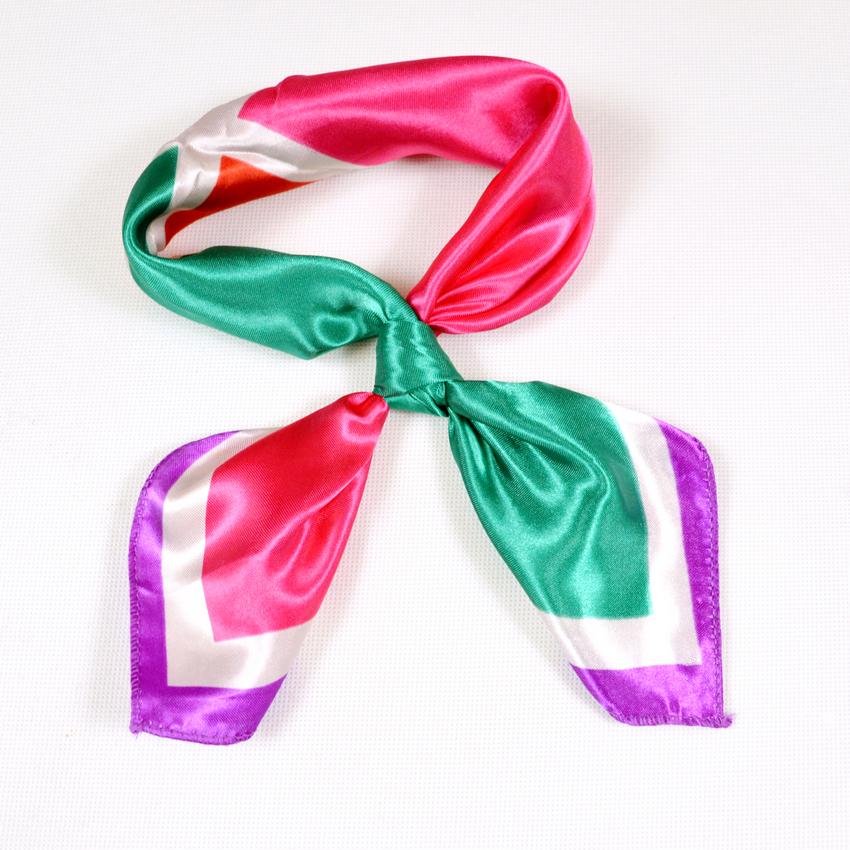 [BYSIFA] Black White Striped Women Small Square Scarf Spring Autumn Professional Silk Scarf Brand Magic Scarves 52*52cm