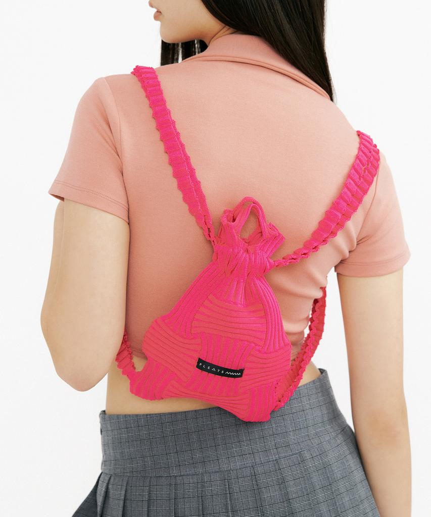 Pleatsmama Mini Bow Backpack Pink
