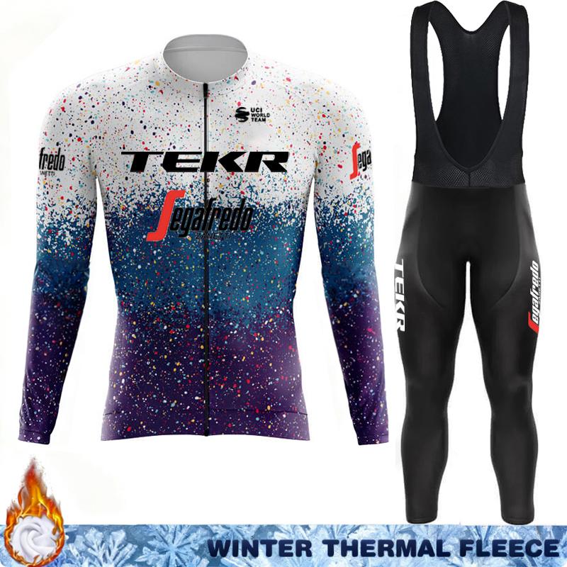 Termal Fleece Cycling Jersey Men's Winter Suit TEKR Thermal Man Outfit 2026 Mens Long Sleeve Clothing Jumper Set Ciclismo Hombre