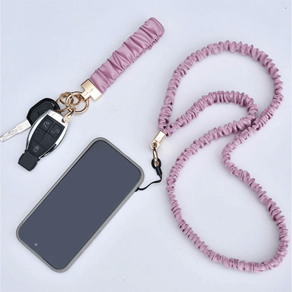 Adjustable Elastic Material Retractable Lanyard Set Luxury Female Keychain Office Gift