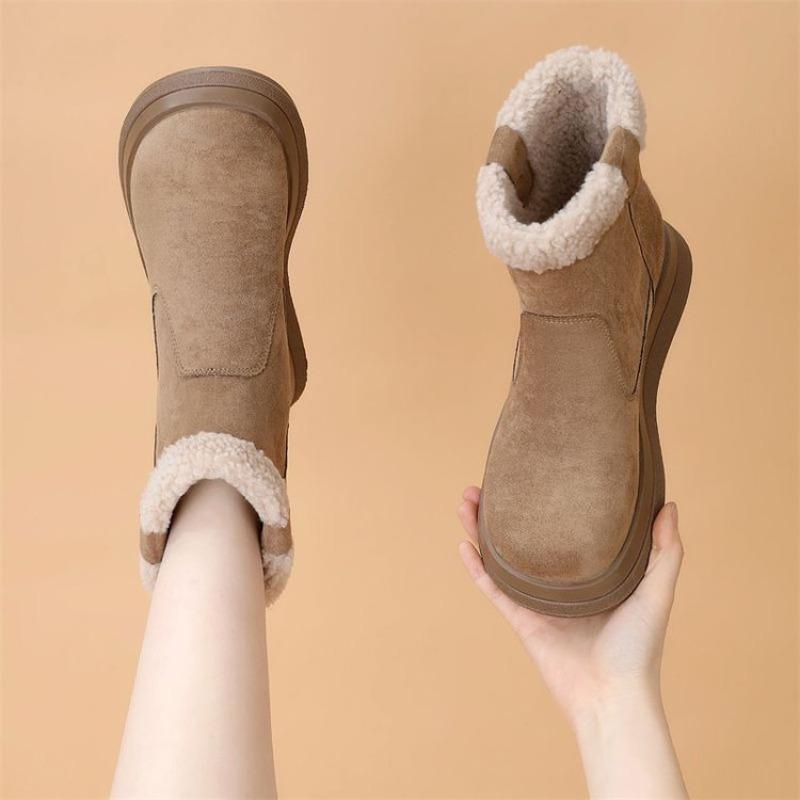

New Autumn and Winter Snow Boots, Fleece and Thickened Shoes, Anti-slip Shoes, Ankle Boots for Women 40 хакі