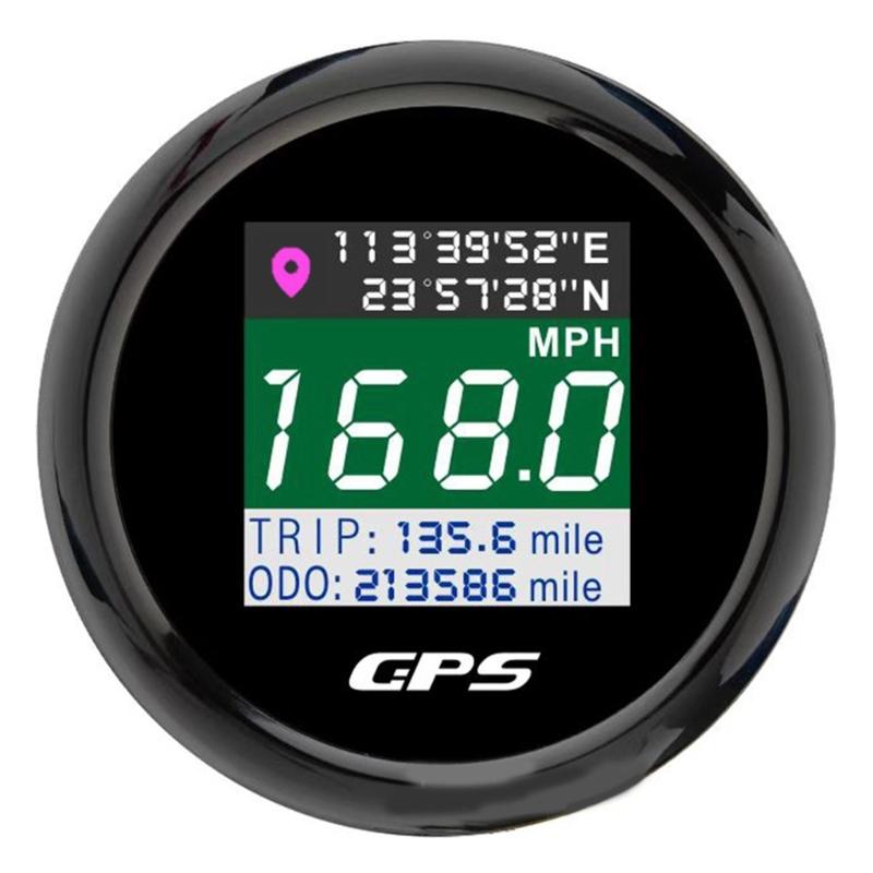 Digital Map Speed Gauges 52mm Display Real Time Navigation Data Trip Odometer Digital Speed Meter for Car Boat Motorcycle