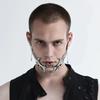 Punk Alien Decent Gothic Mask Nose Mechanical Irregular Metal Face Wearing  Holiday Party Decor