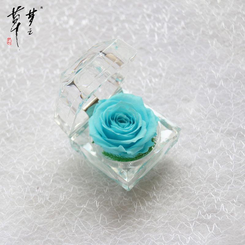 Preserved Crystal Rose Acrylic Flower Gift Box for Valentine's Day Confession
