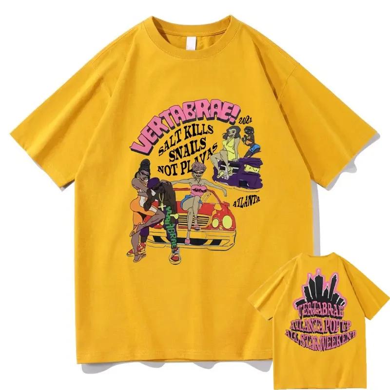

Футболка унисекс унисекс Vertabrae 2021 Salt Kills Snails Not Playas Atlanta Kanye West в стиле хип-хопа Y2K CPFM XYZ Футболка Trend Graffiti 3XL