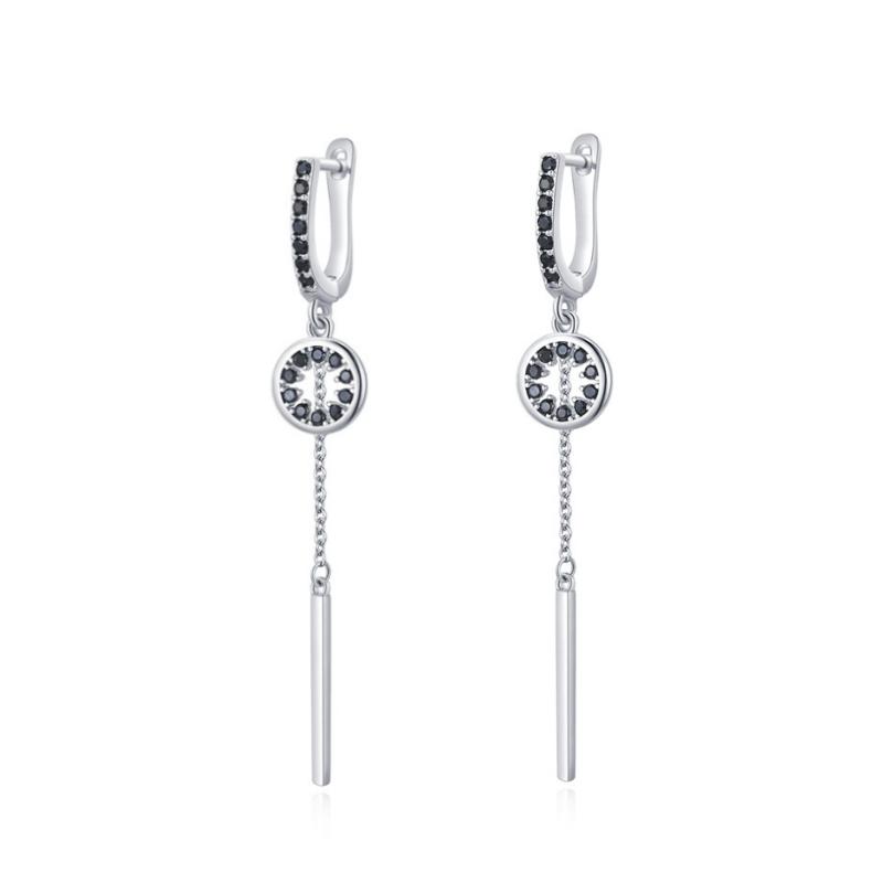 

Геометрические серьги-подвески с кисточками, длинные полые круглые серьги с цирконом, женские вечерние повседневные модные украшения серебряный