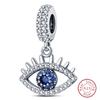 Fit 925 Silver Charms Beads Mysterious Devil's Eye Fatima's Hand Pendant Charms For Women Fine DIY Jewelry