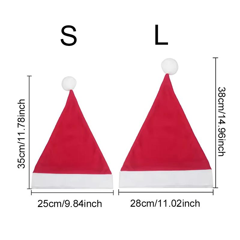 4/5 STÜCKE Weihnachtsmütze S/L Größe Verfügbar Rot Vliesstoff Weihnachtsmann Weihnachts-Hut für Mann Frau Festival Dekorationszubehör ZYF