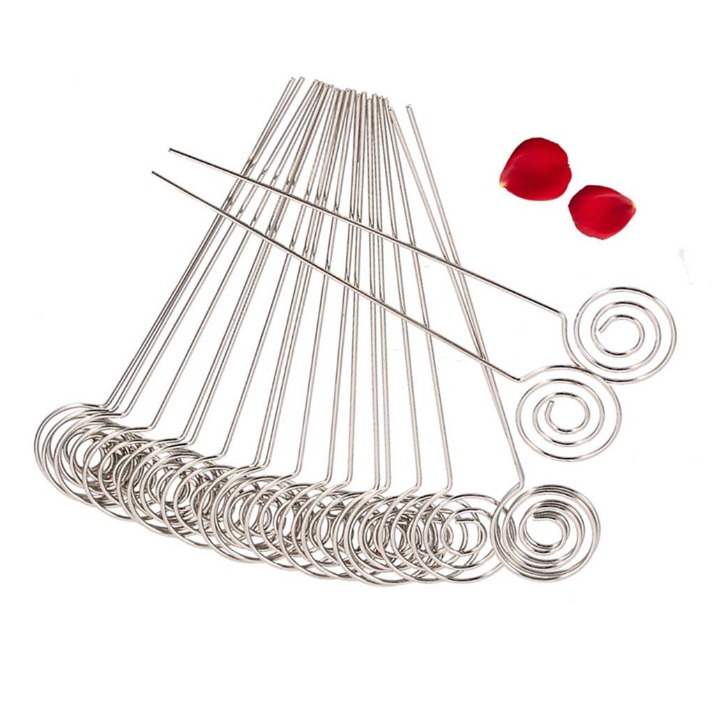 50 x Silver Round Wires Photo Card Picture Memo Paper Note Display Clip Holders Round Shape