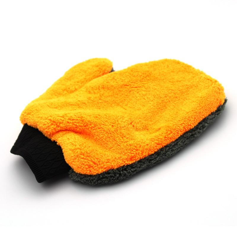 Soft Car Washing Gloves Double-sided Fleece Microfiber Chenille Drying Cloth Car Body Window Tire Cleaning Glove Thicken