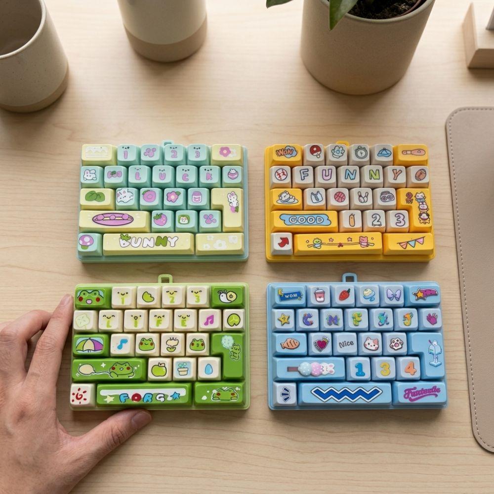 Cartoon 26 Key Keyboard Keychain Squeeze Feel Mechanical Fidget Keyboard  Student Use
