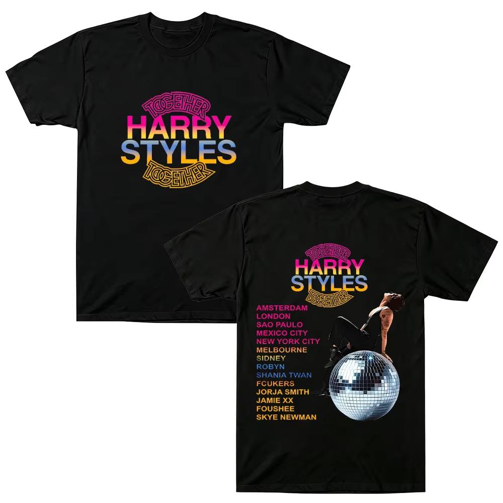 Together Together Tour 2026 Harrystyless T-Shirt Harry Kiss All The Time Disco Hochwertiges Baumwoll-T-Shirt Herren Damen Aufdruck Rundhals Freizeit-T-Shirt