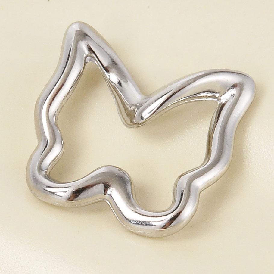 6pcs/Lot Silver/Gold Color Butterfly Animal Pendant Stainless Steel Charm For Jewelry Making Supplies Handmade Keychain Necklace