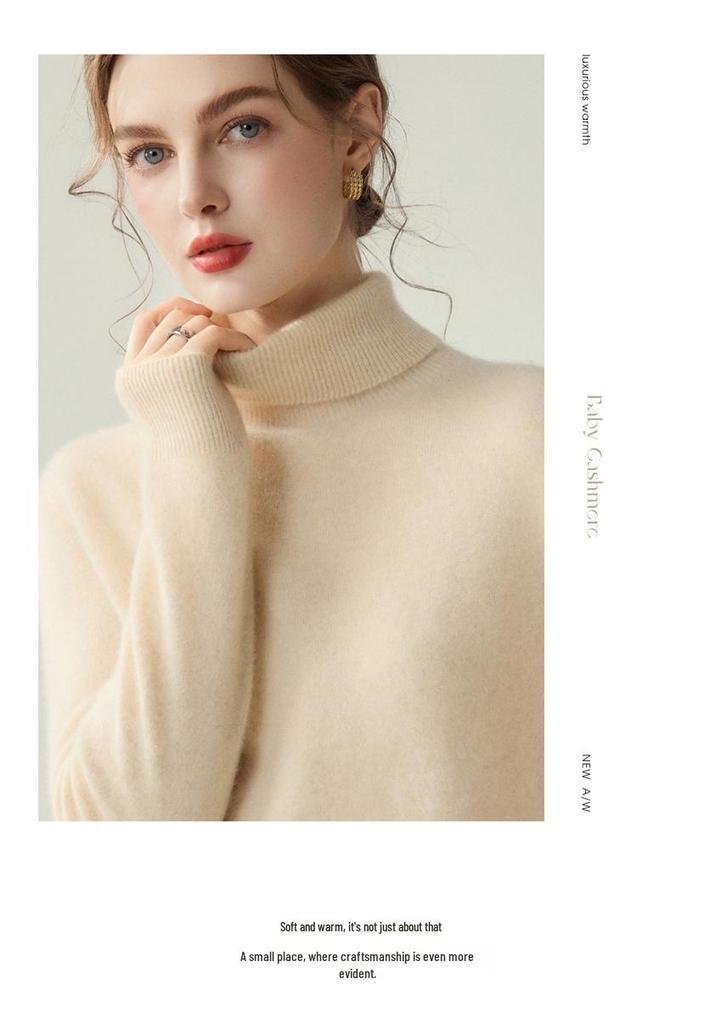 Women's 100% Cashmere High Neck Slim Fit Sweater for Autumn/Winter