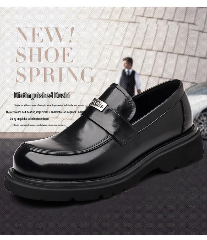 Men's Autumn/Winter Slip-on Derby Leather Shoes - Formal & Casual Soft Sole Loafers