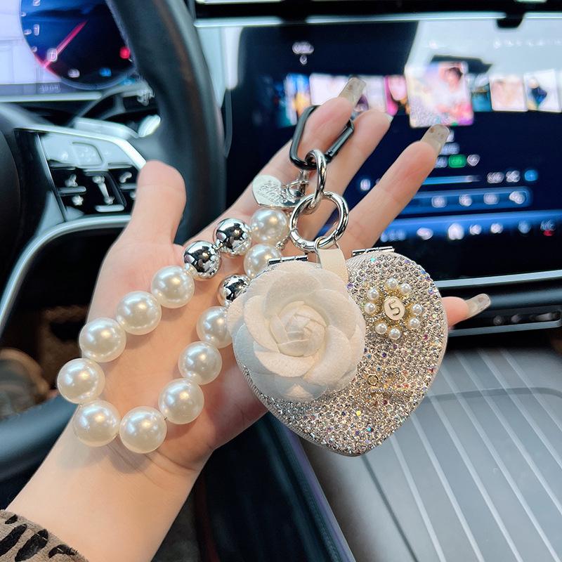 Camellia Love Diamond Keychain & Folding Mirror Ornament