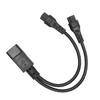 Splitter Power Plug Cord IEC320 C14 Male to Dual IEC320 C5 Female Power Cord for Laptop Power Adapter 100‑250V