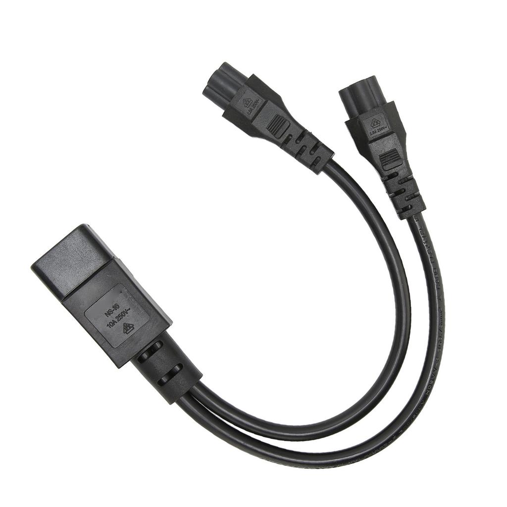 Splitter Power Plug Cord IEC320 C14 Male to Dual IEC320 C5 Female Power Cord for Laptop Power Adapter 100‑250V