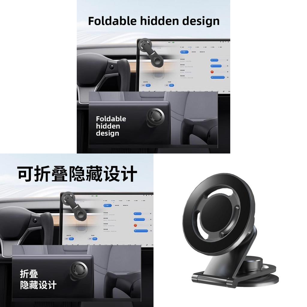 Magnetic Phone Holder Mount For Dashboard With Magnetic Absorption And Foldable Design