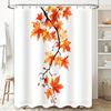 Autumn Maple Leaves Shower Curtain Bathroom Decor Waterproof Fabric With Leaf Branch Design Enclosure Hanging Curtain For Tub