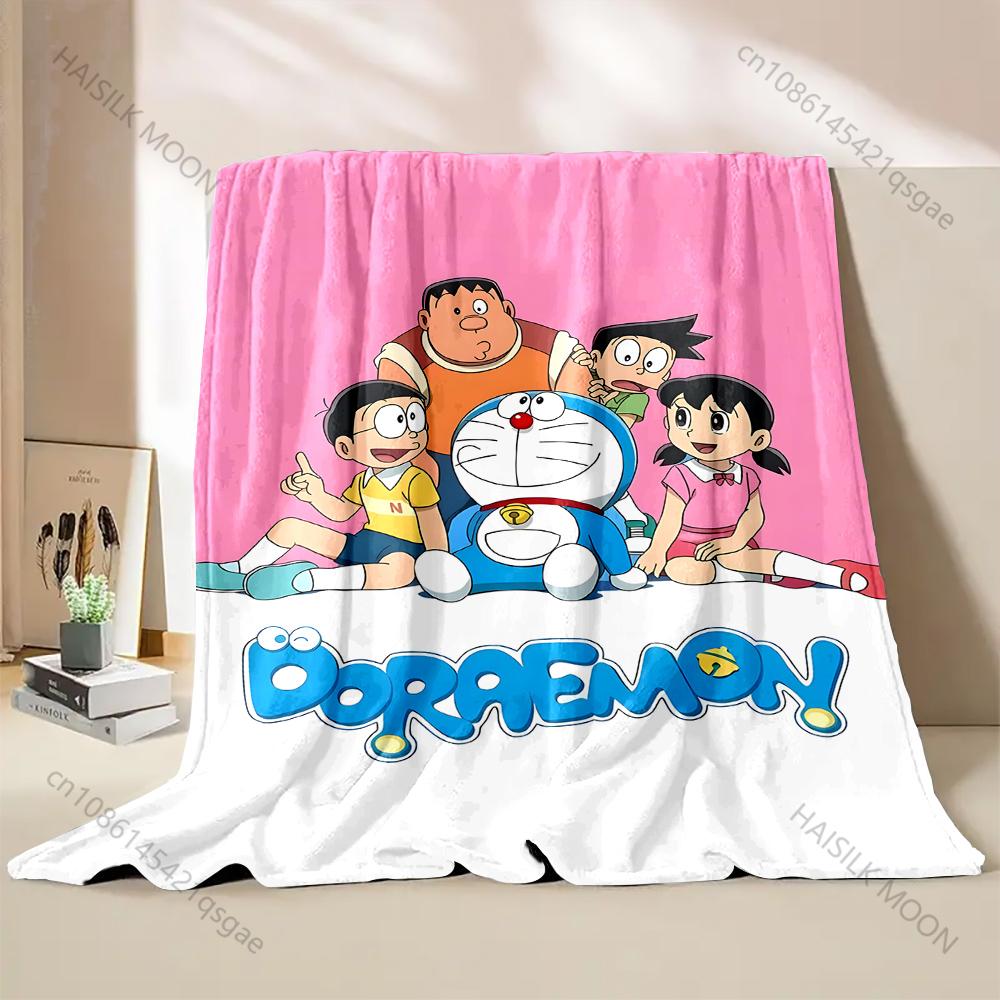 1PC Japanese Anime Doraemon Printed Blanket Flannel Fluffy Soft Blanket for Adult Kids Plush Sofa Bed Car Camping Luxury Gifts