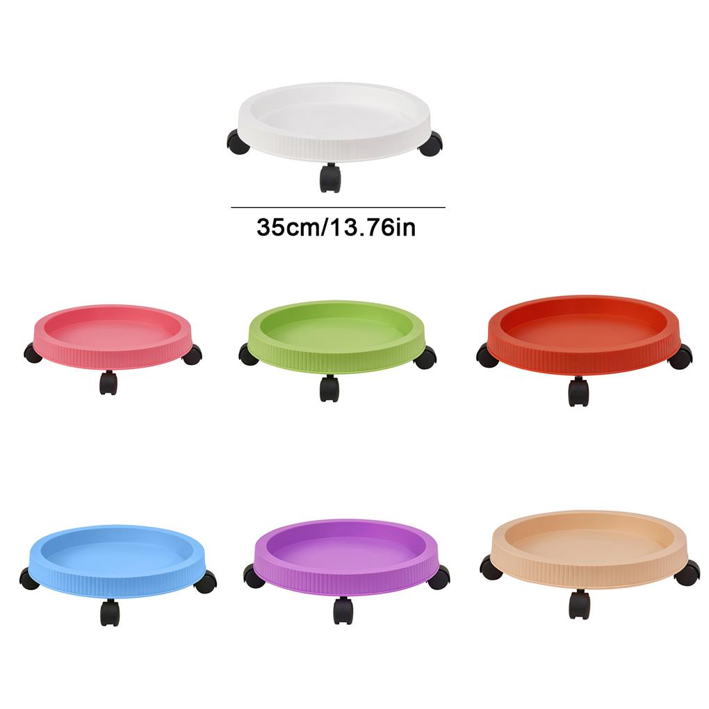 Flowerpot Tray Stand Plastic Planting Pot Tray Lightweight Pallet with Four Matching Wheels for Outdoor Planting Containers