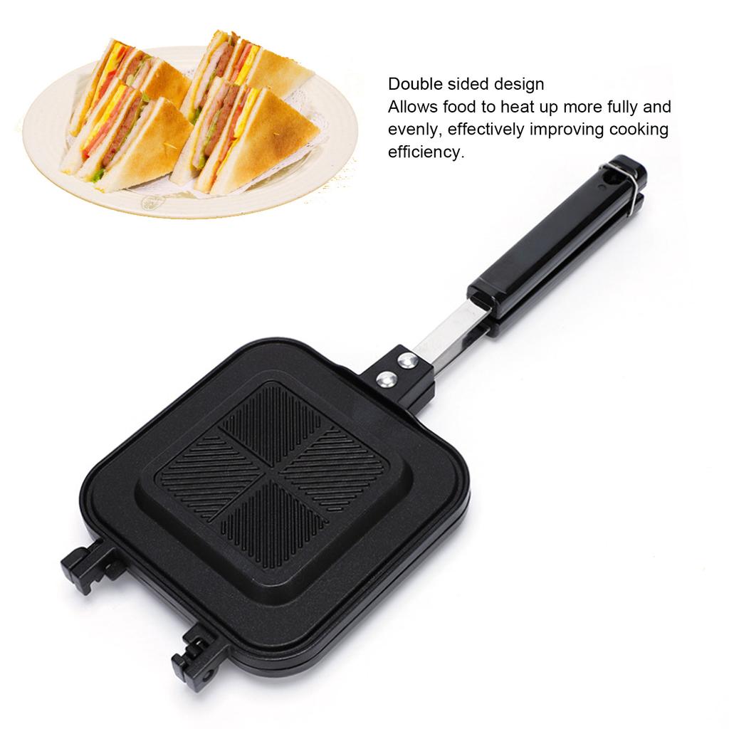 Sandwich Pan Double Sided Anti Stick Aluminum Alloy Sandwich Frying Pan for Kitchen Cooking Tool