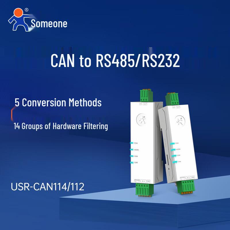 

USR-CAN114 Industrial CAN to RS485 Serial Server