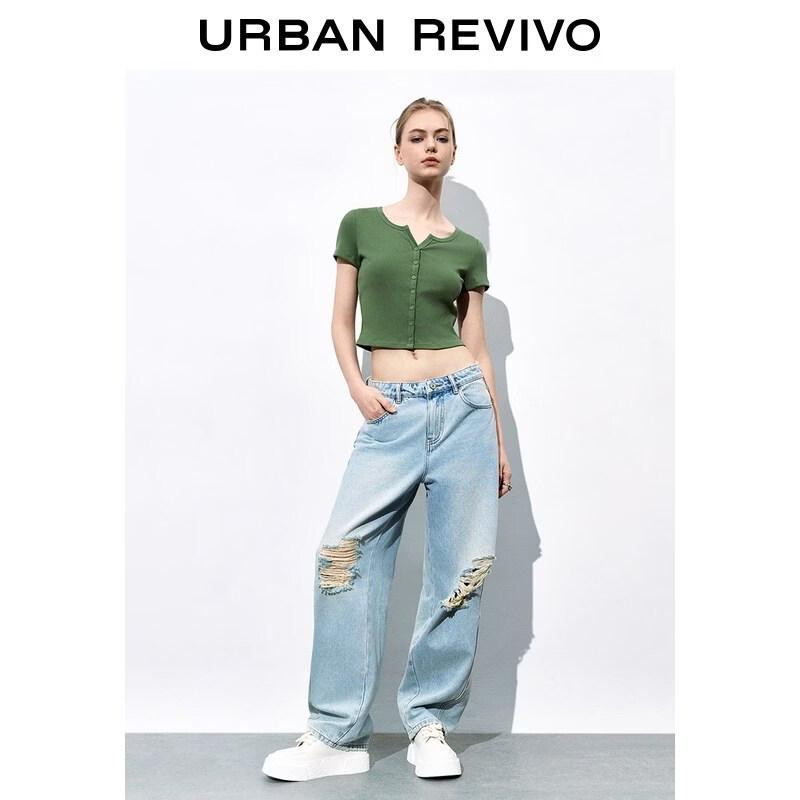 UR2026 Women s Textured Slim-Fit Short Sleeve T-Shirt M