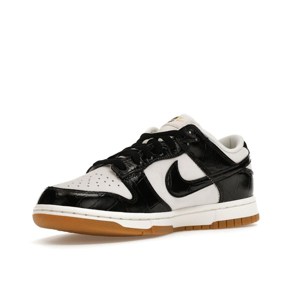 Nike Dunk Low LX Svart Krokodille Damesneakers Hvit Phantom Sail FJ2260-003