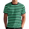 T-shirt a maniche corte a righe da uomo con girocollo, vestibilità classica, top casual, materiale in cotone morbido e confortevole